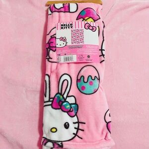 Sanrio Hello Kitty Pink Easter Soft Plush Throw Blanket